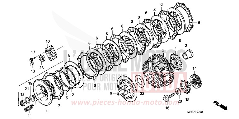 KUPPLUNG von Shadow Aero DEGITAL SILVER METALLIC (NHA30A) von 2008